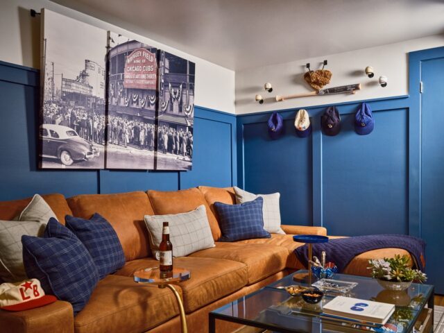 Forget the man cave, this is a hall of fame.⁠⁠The #ProjectAbingdon basement is this family's place to relax and enjoy the game. From the signed bat and glove mounted like art to the six championship front pages framed down the hall, every detail pulls it all together. Even if you're not a baseball fan, you can't help but appreciate this room.